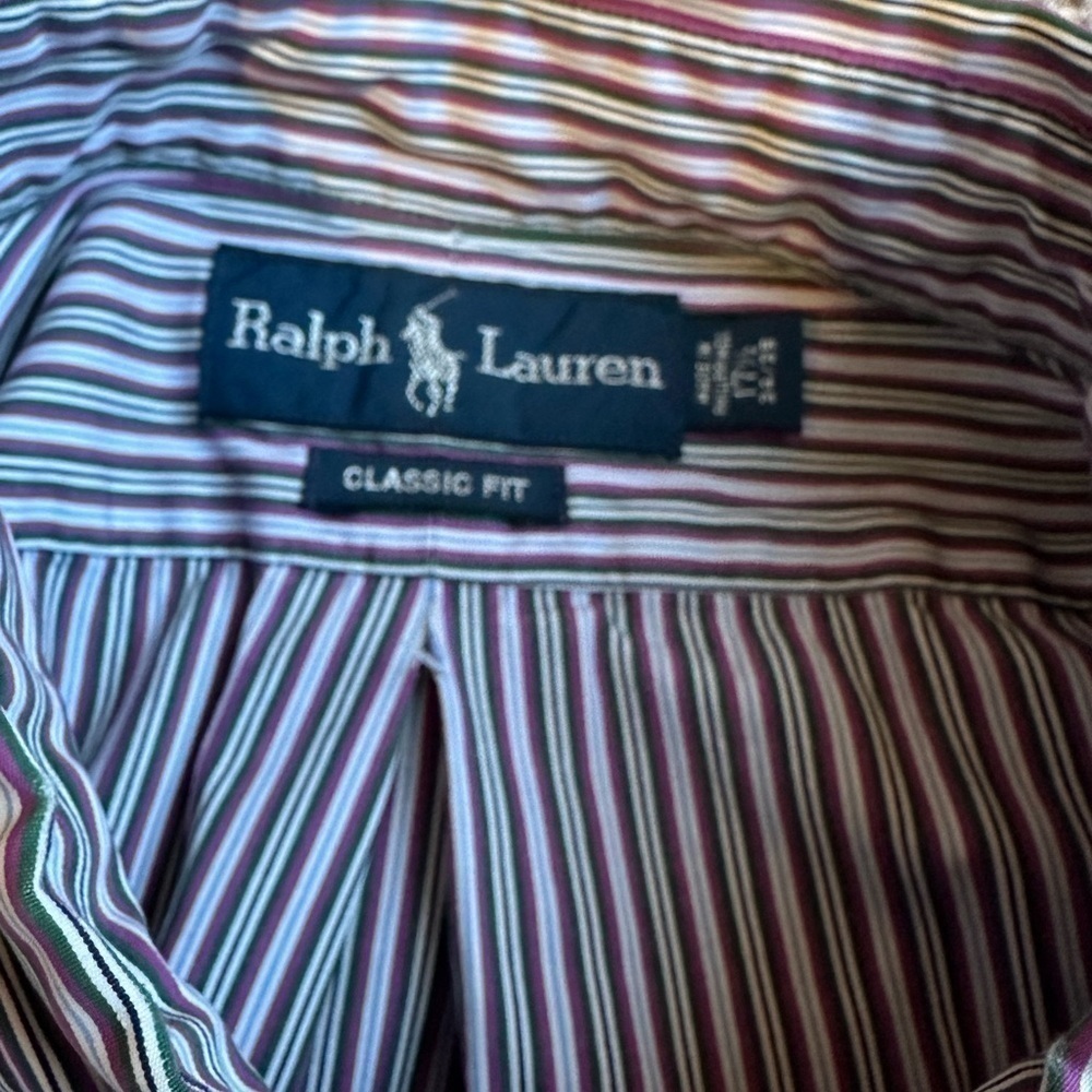 Polo Ralph Lauren Men Button-down Shirt Size 17.5 Classic Fit Striped - Picture 3 of 4
